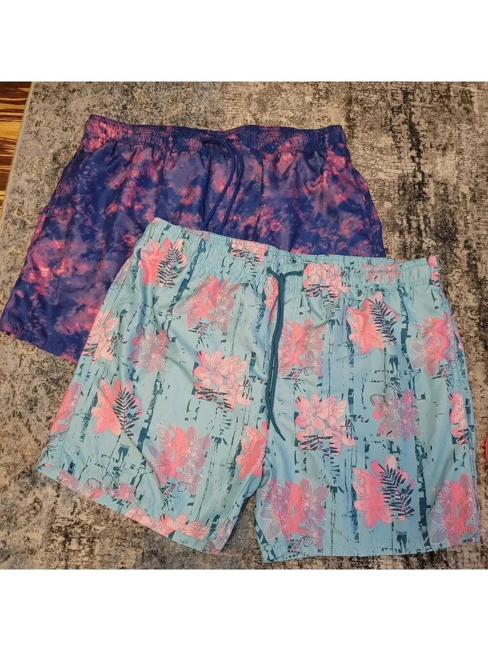 Burnside Colorful Floral and Tie-Dye Swim Shorts Size XXL